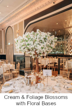 Deluxe Cream & Foliage Cherry Blossom Trees